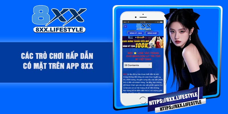 Các trò chơi hấp dẫn có mặt trên app 8XX